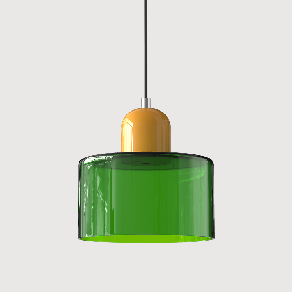 Chroma | Modern Bauhaus Cylinder And Dome Glass Pendant Light