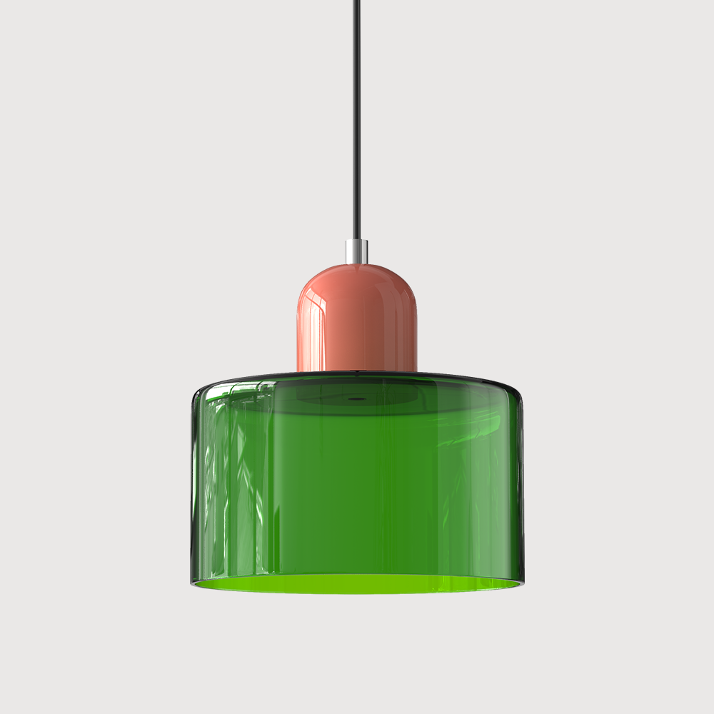 Chroma | Modern Bauhaus Cylinder And Dome Glass Pendant Light