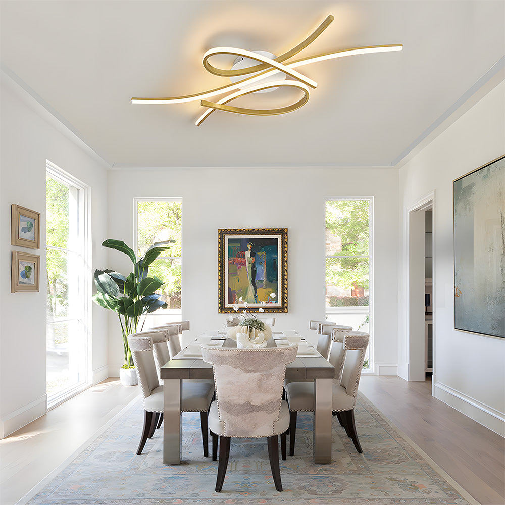 Sonata | Sleek Wavy Musical Note Inspired Abstract Ceiling Light