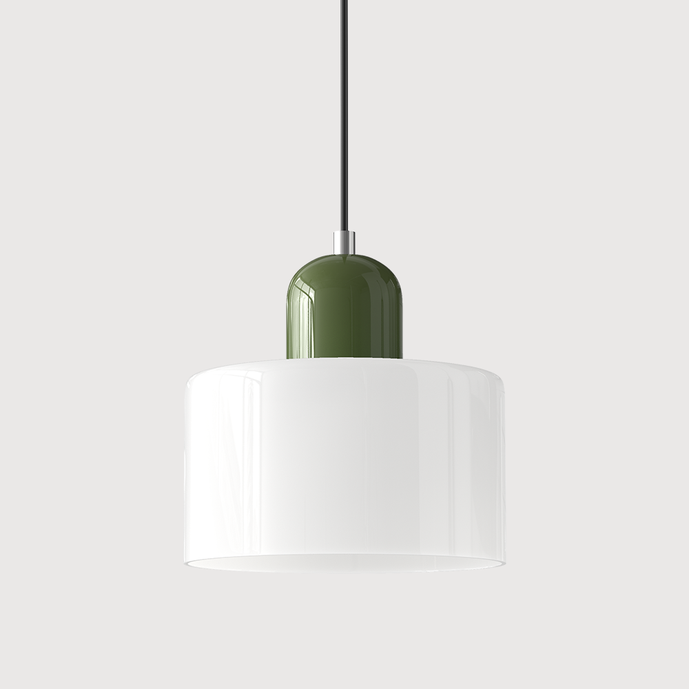 Chroma | Modern Bauhaus Cylinder And Dome Glass Pendant Light
