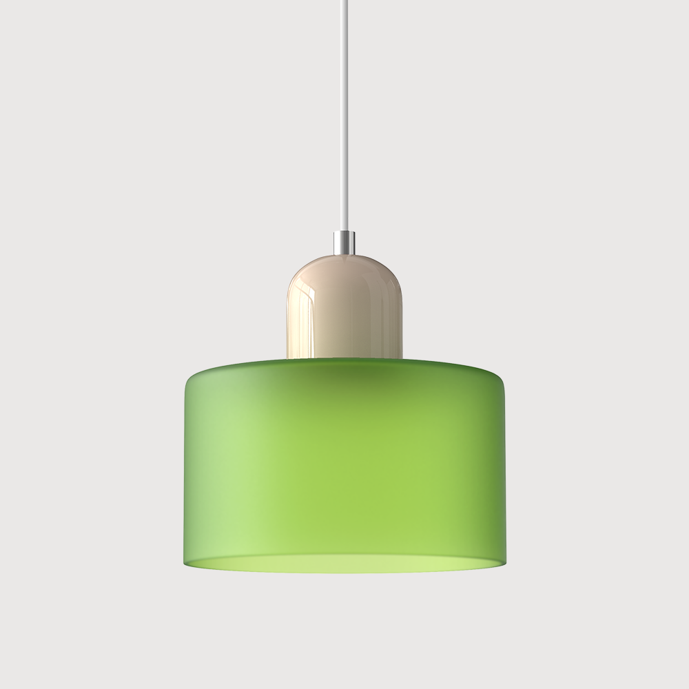 Chroma | Modern Bauhaus Cylinder And Dome Glass Pendant Light