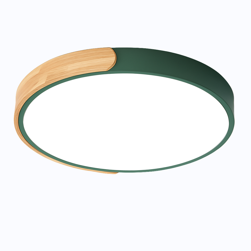 Velisca | Modern Round Wood Flush Mount Ceiling Light
