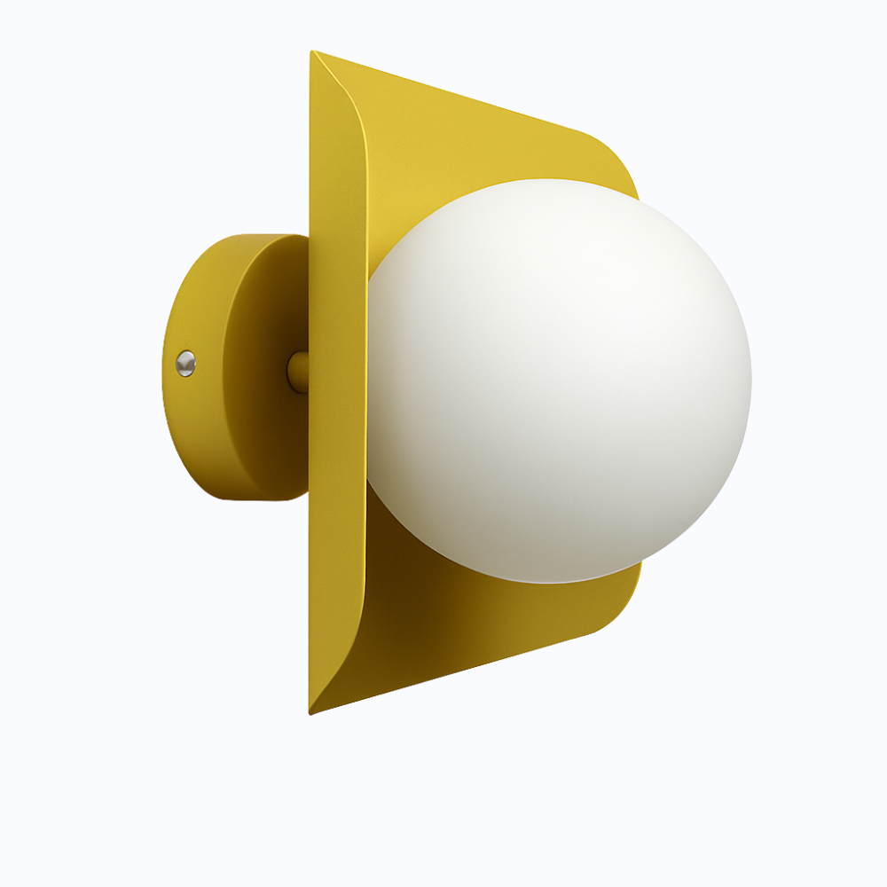 Veltryx | Minimalist Frosted Globe Modern Metal Wall Light