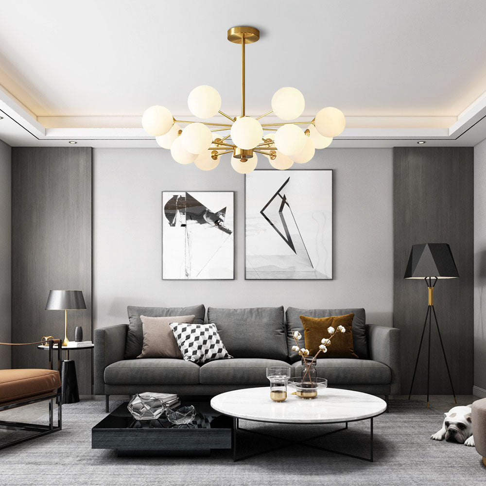 Aurum | Modern Multi-Light Frosted Glass Globe Sputnik Chandelier