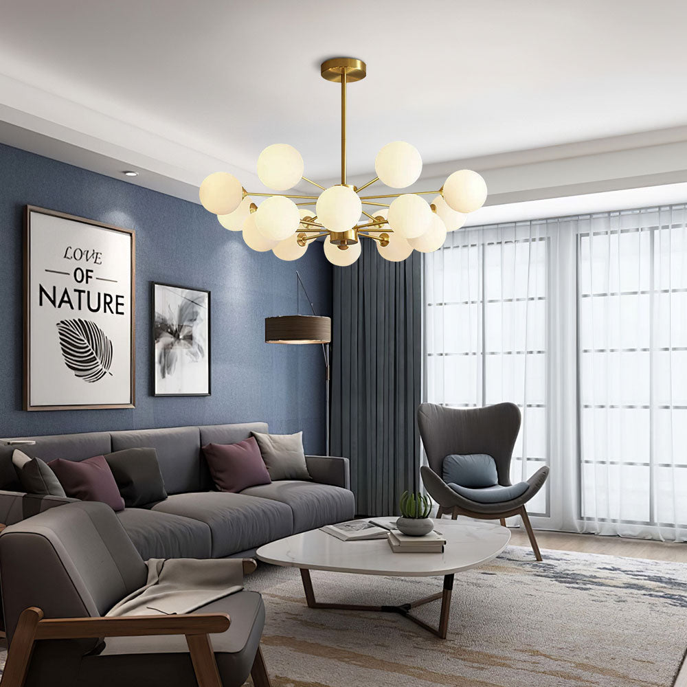 Aurum | Modern Multi-Light Frosted Glass Globe Sputnik Chandelier
