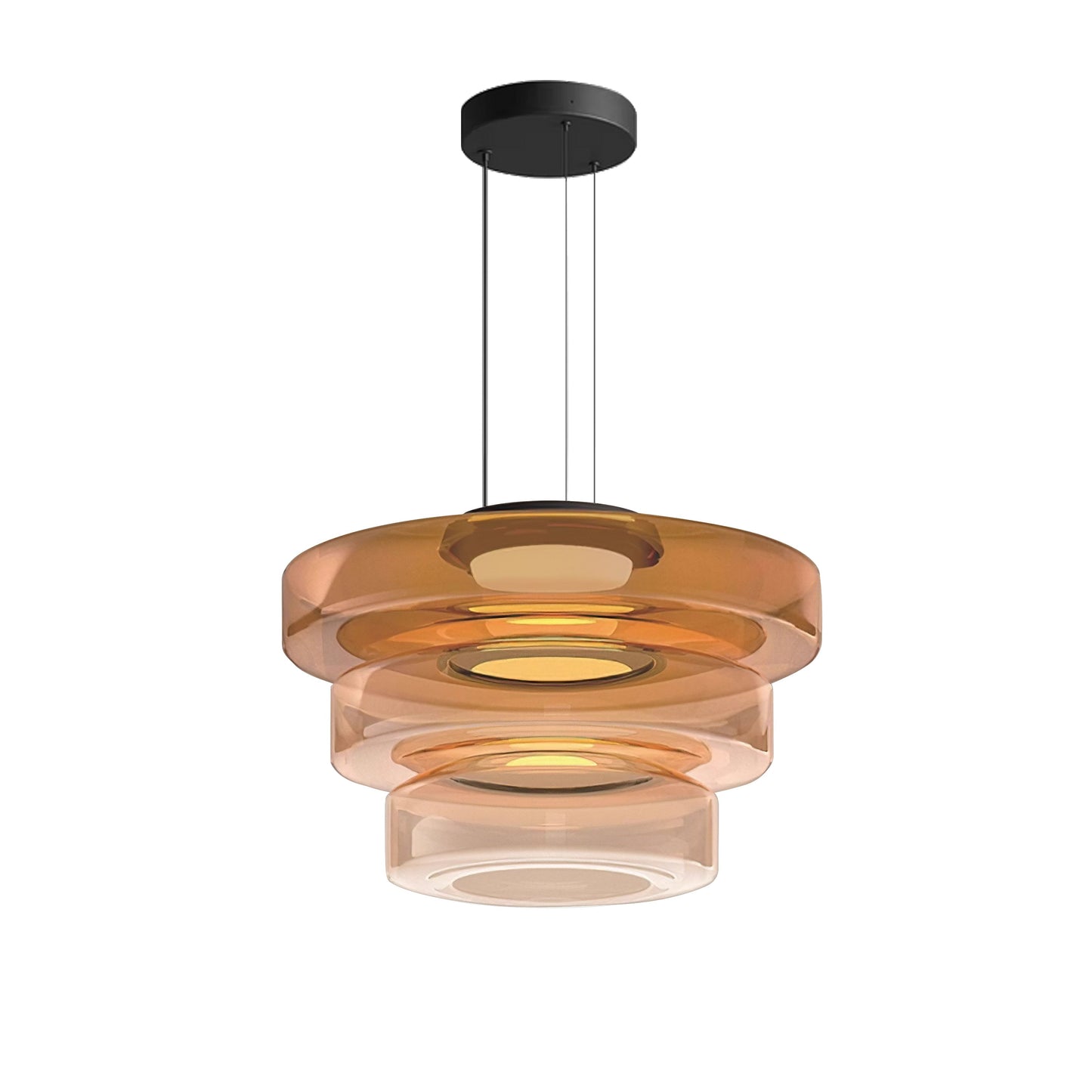 Ambera | Sleek Translucent Tiered Glass Pendant Lamp