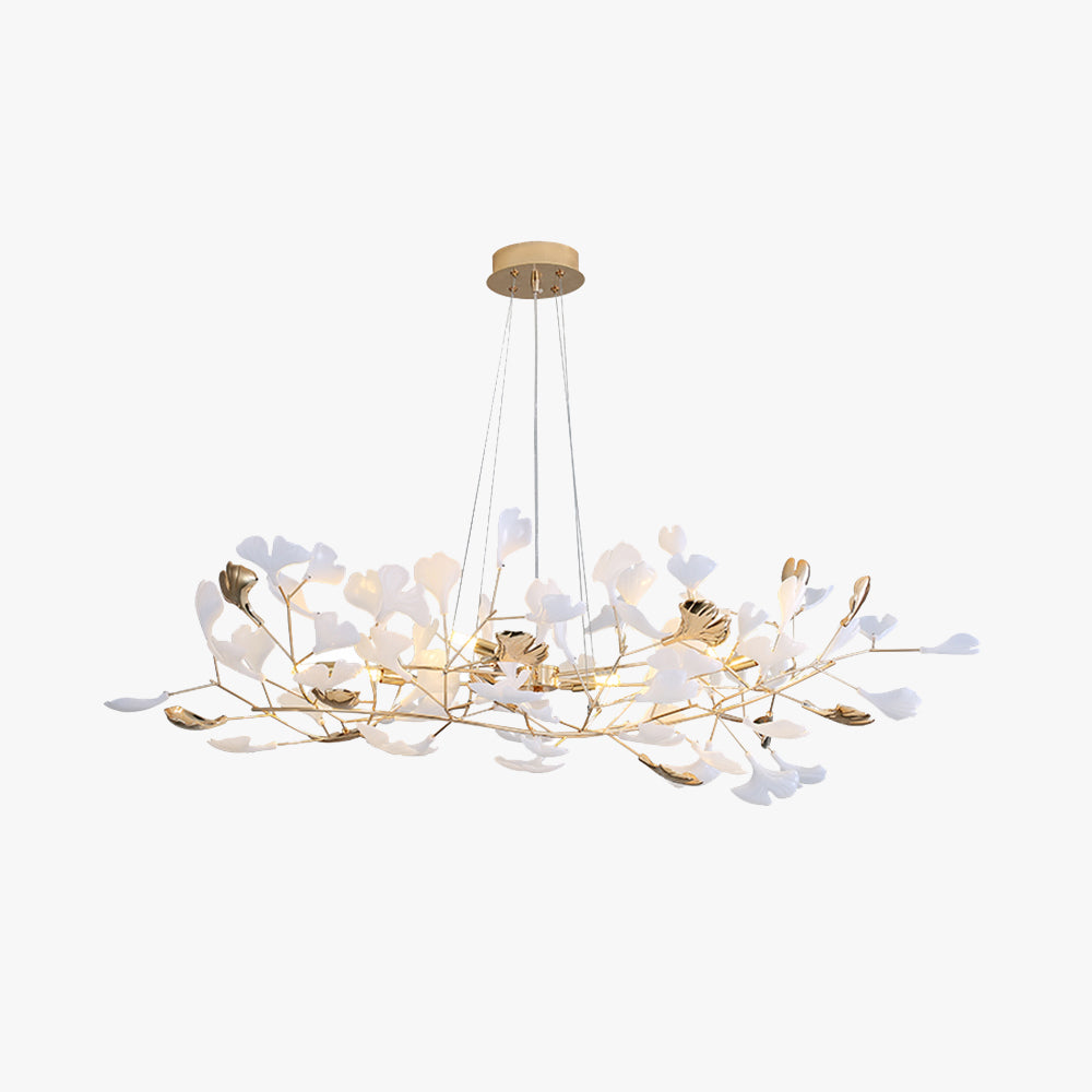 Aelora | Leaf Silhouette Ceramic Petal Modern Chandelier