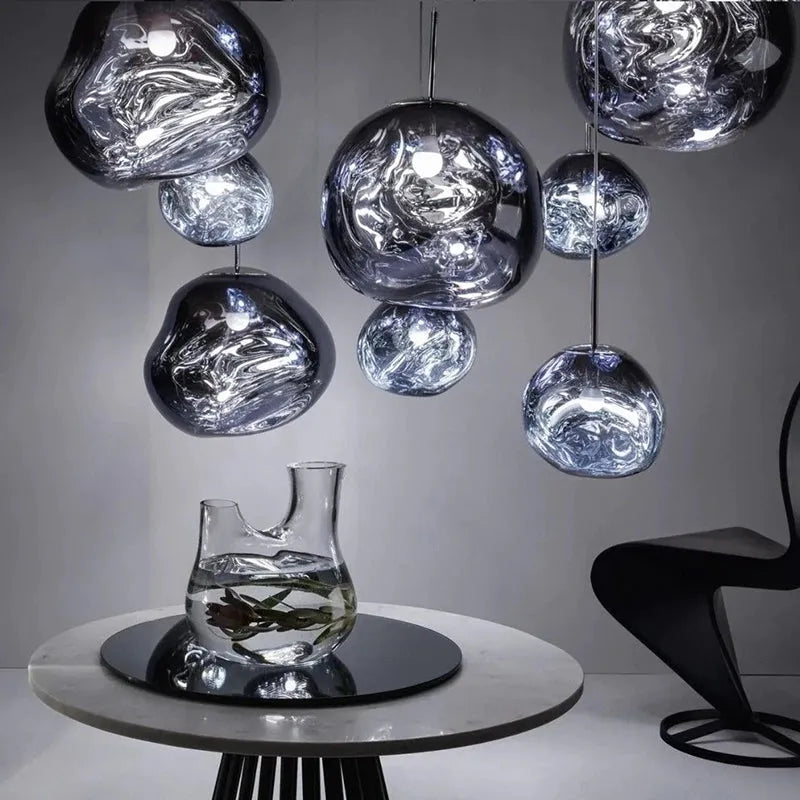 Zora | Modern Abstract Melted Glass Translucent Pendant Light