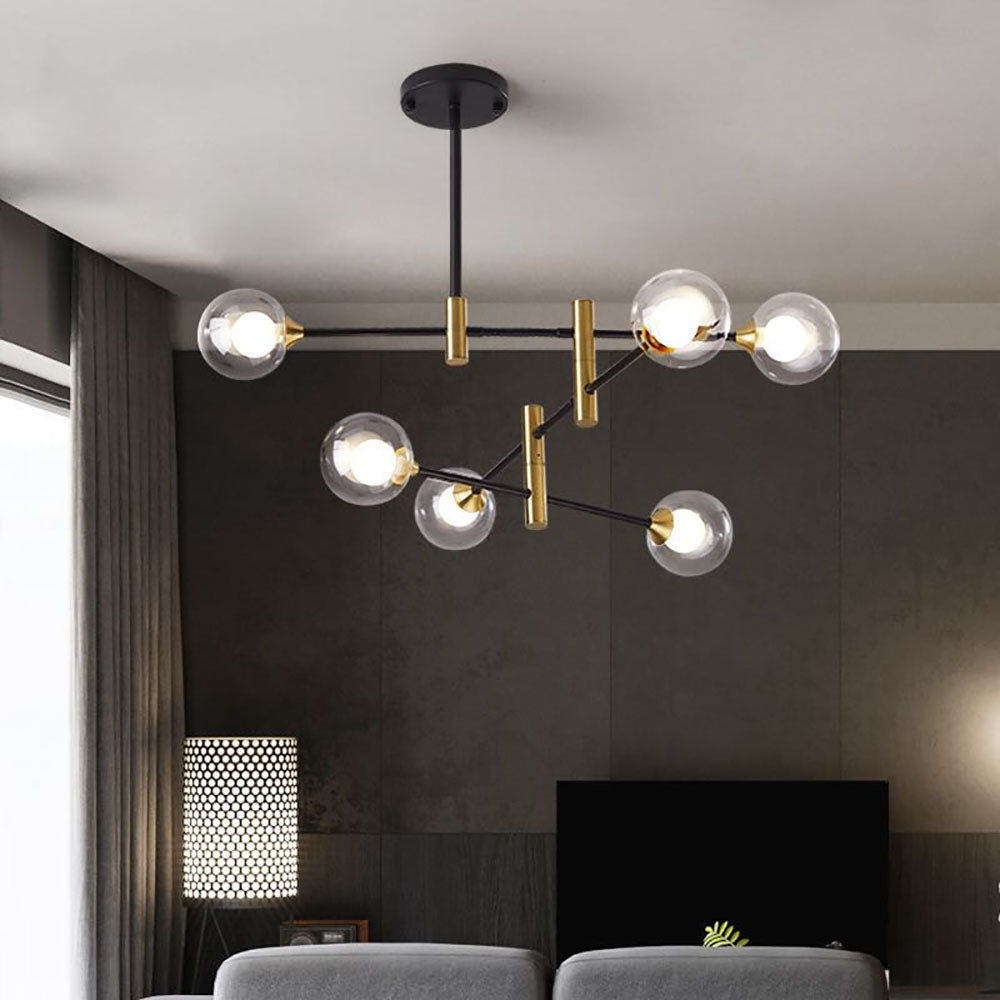 Lythara | Cascading Drop Silhouette Geometric Glass Globe Pendant Ceiling Light