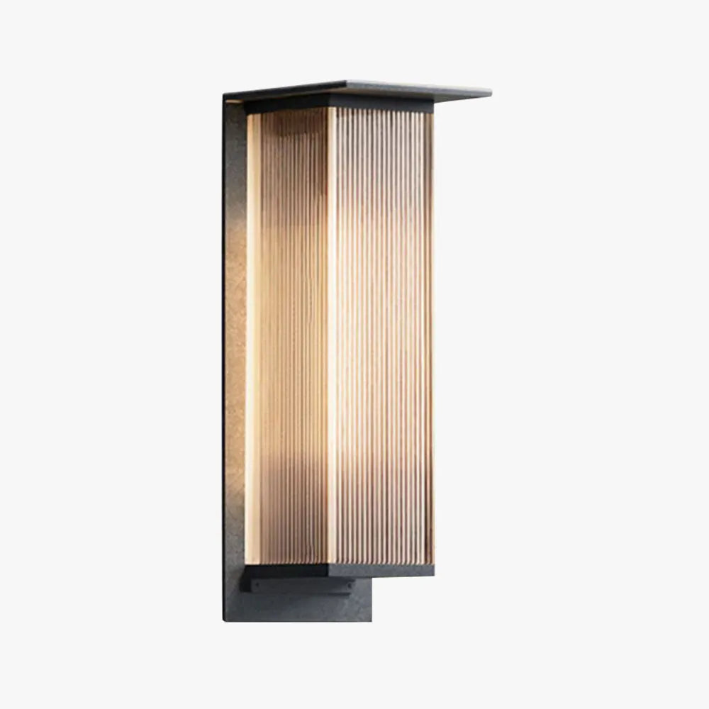 Vorawa | Sleek Industrial Black Waterproof Rectangular Outdoor Light