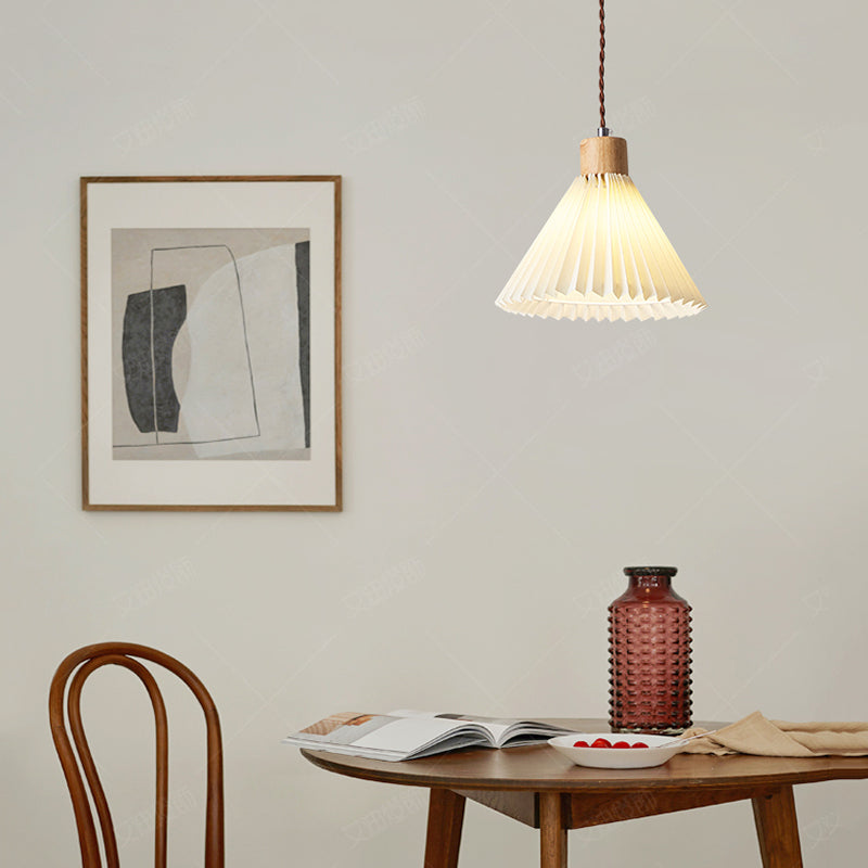Luvithos | Architectural Cluster Plissé Pleated Timber Pendant Light