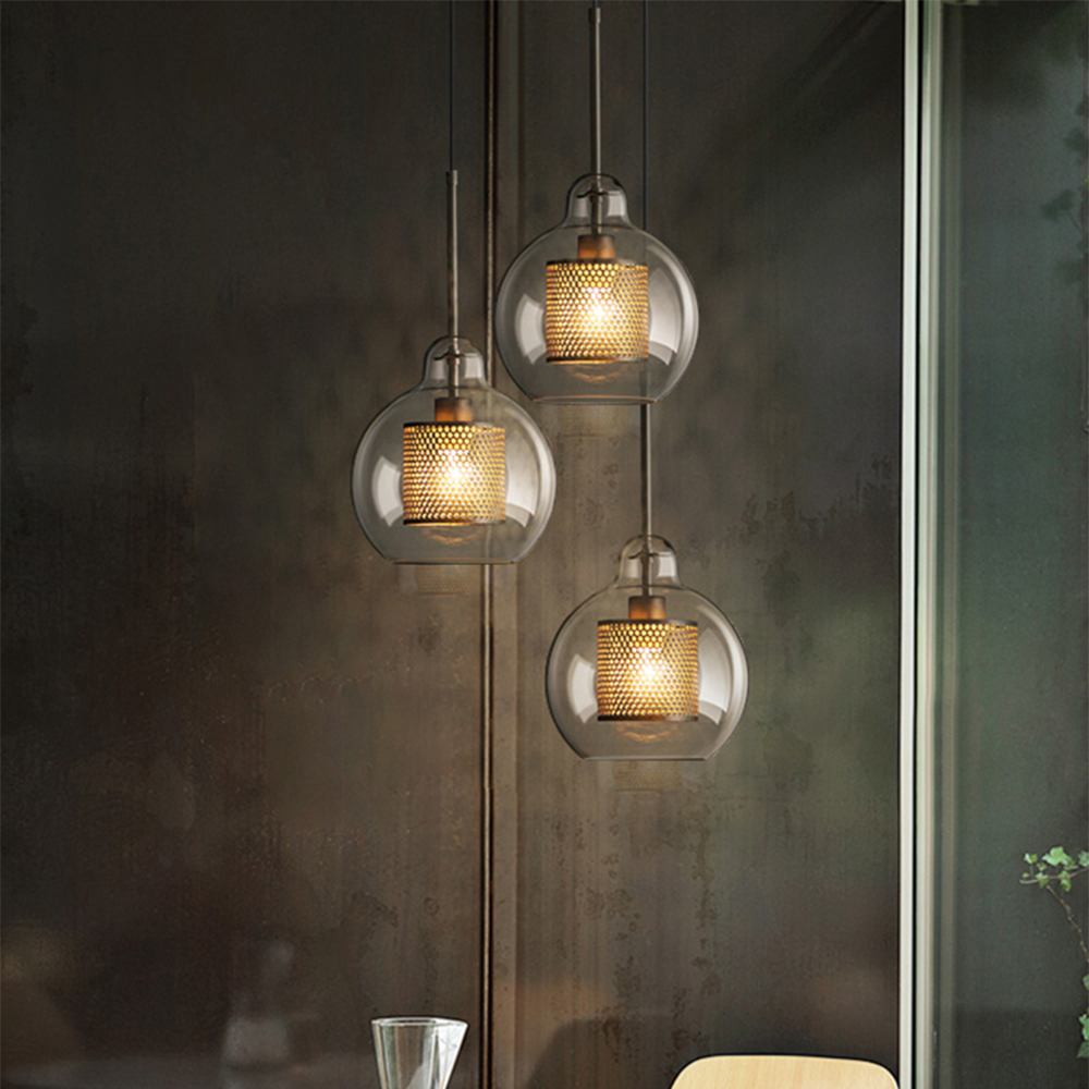 Cylura | Modern Clear Glass And Perforated Inner Lamp Pendant Light