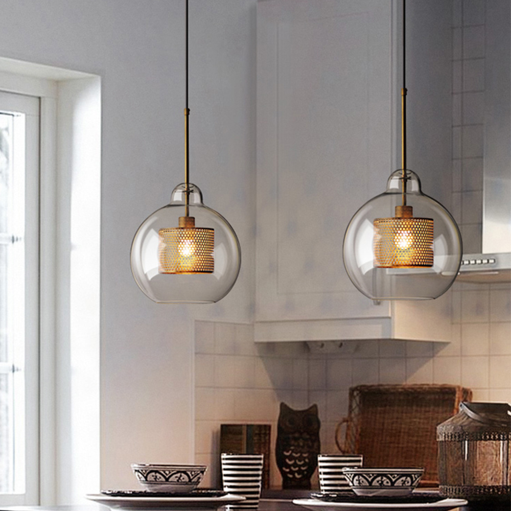 Cylura | Modern Clear Glass And Perforated Inner Lamp Pendant Light
