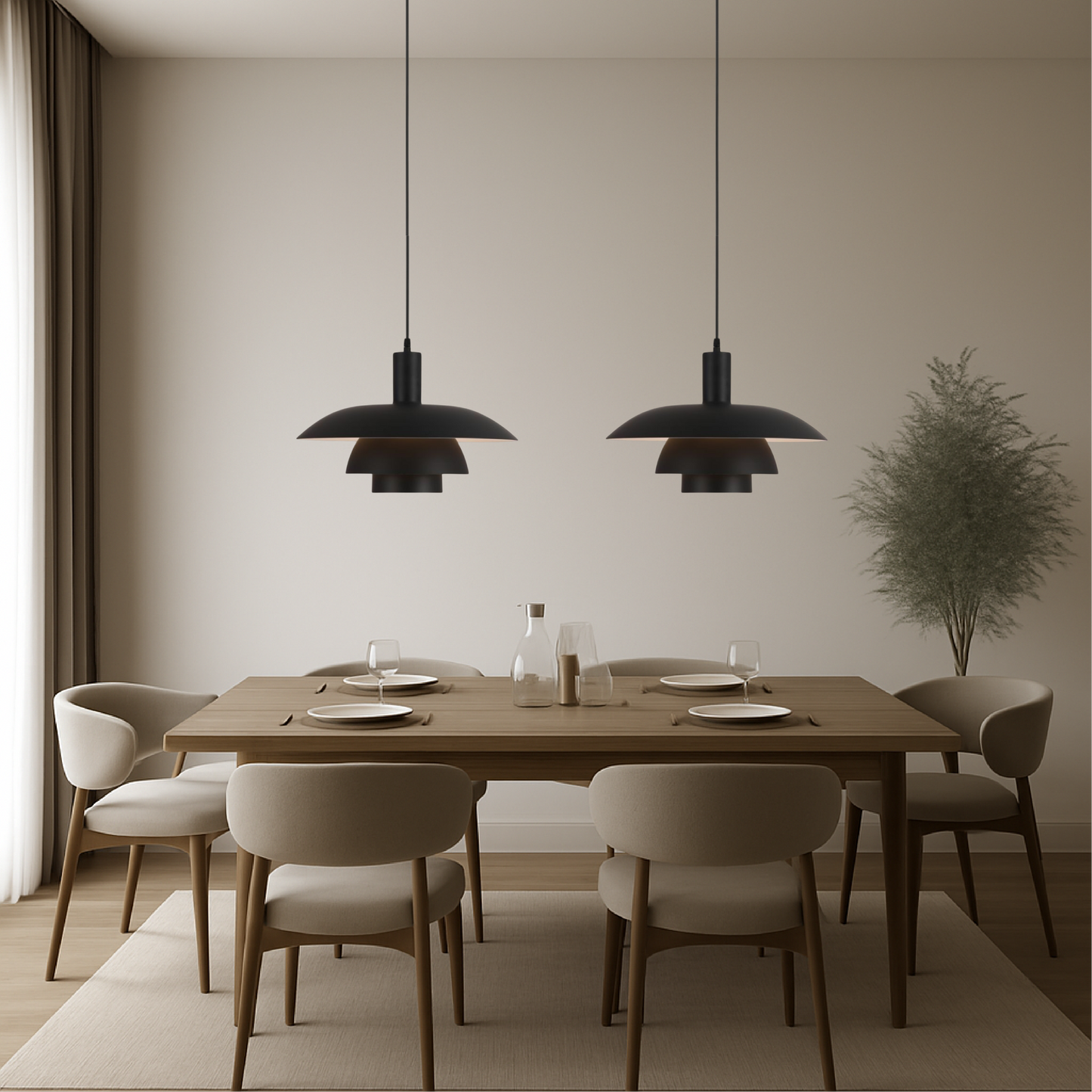 Dania | Minimalist Danish Style Layered Metal Pendant Light