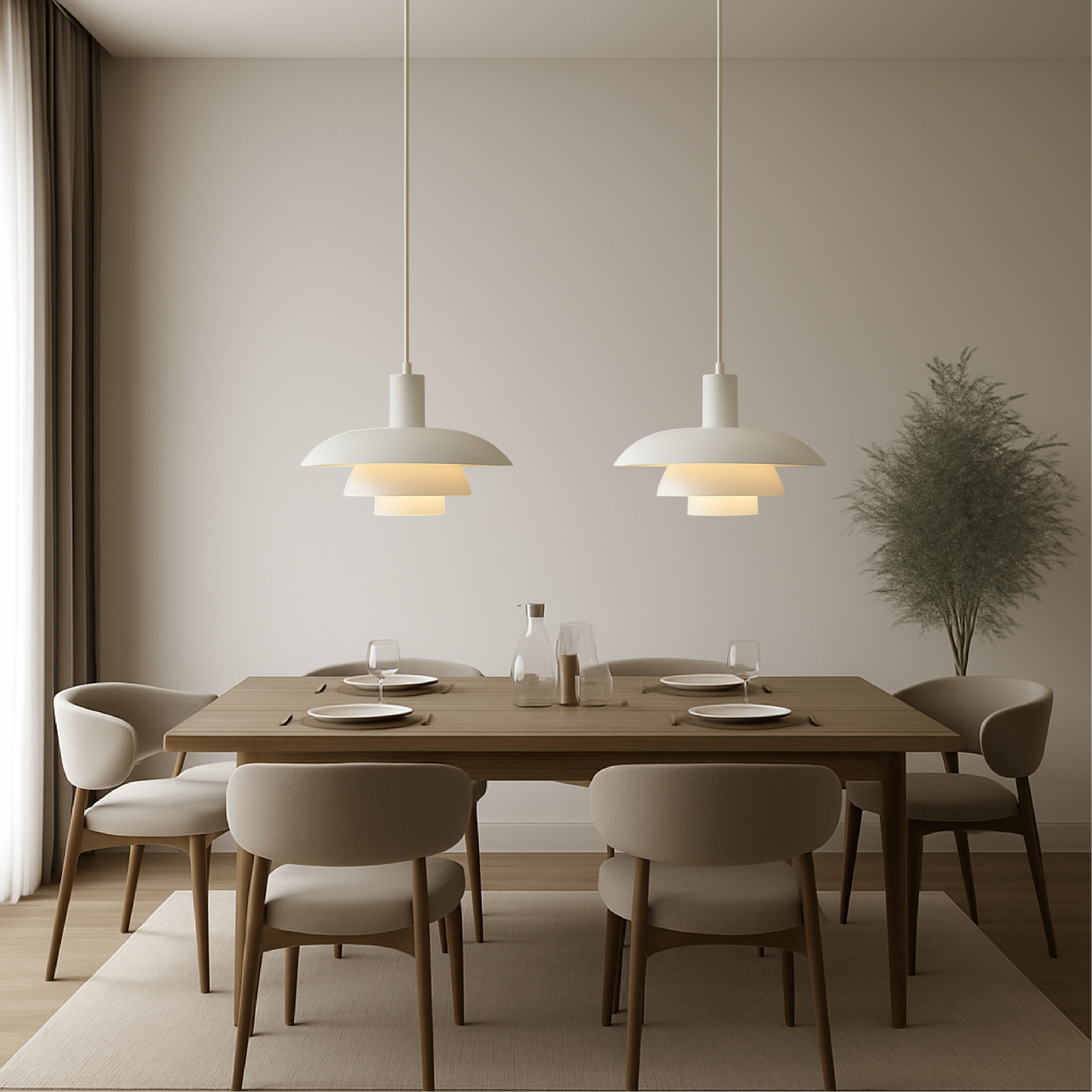 Dania | Minimalist Danish Style Layered Metal Pendant Light