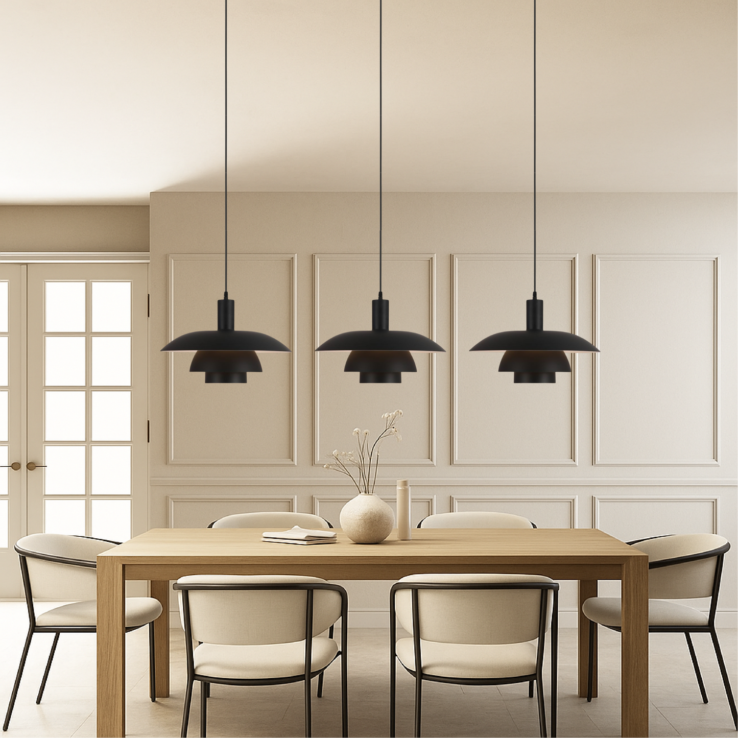 Dania | Minimalist Danish Style Layered Metal Pendant Light