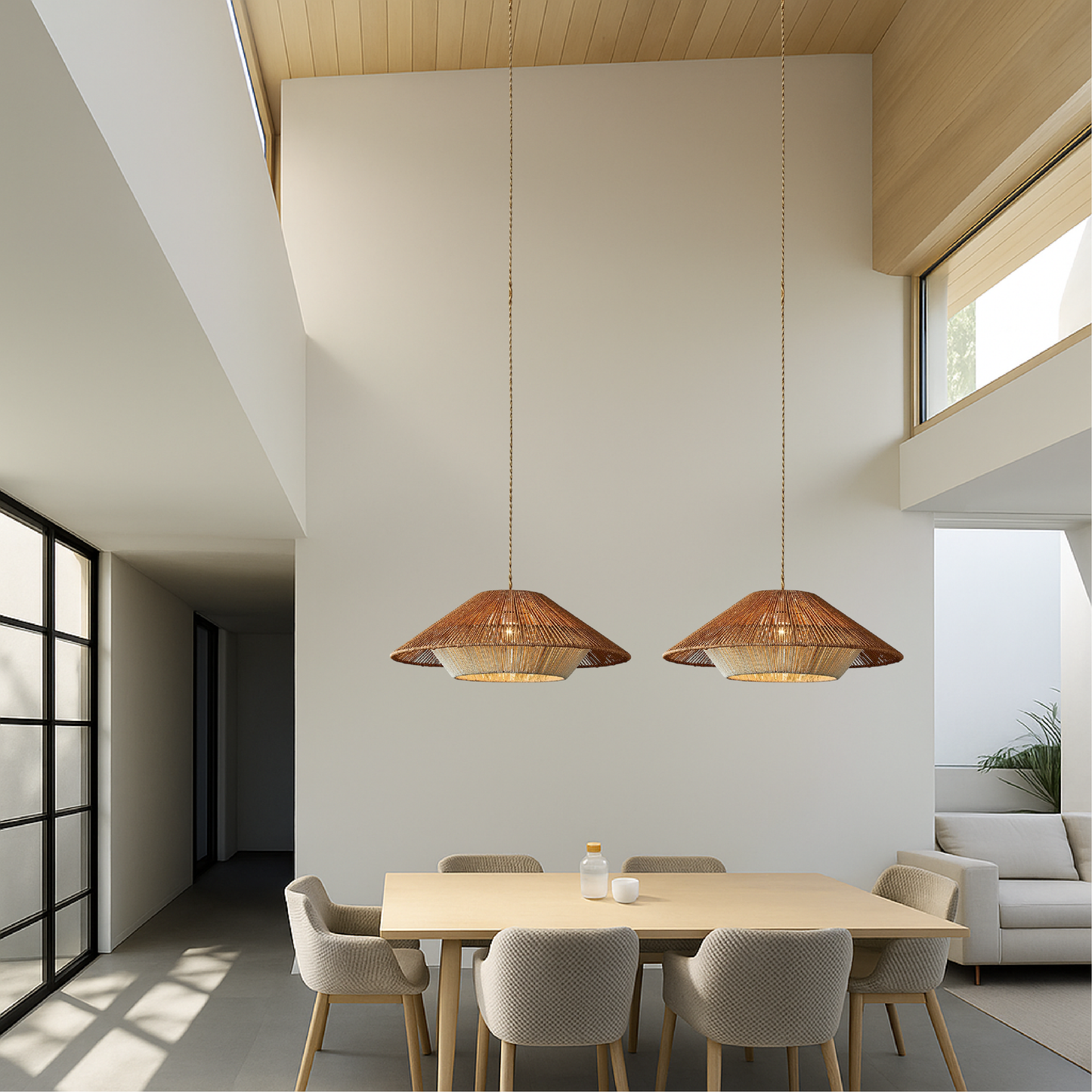 Textura | Rustic Bamboo Woven Dome Pendant Light