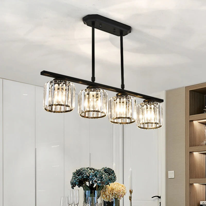 Claris | Nordic Multi Head Linear Ribbed Glass Chandelier
