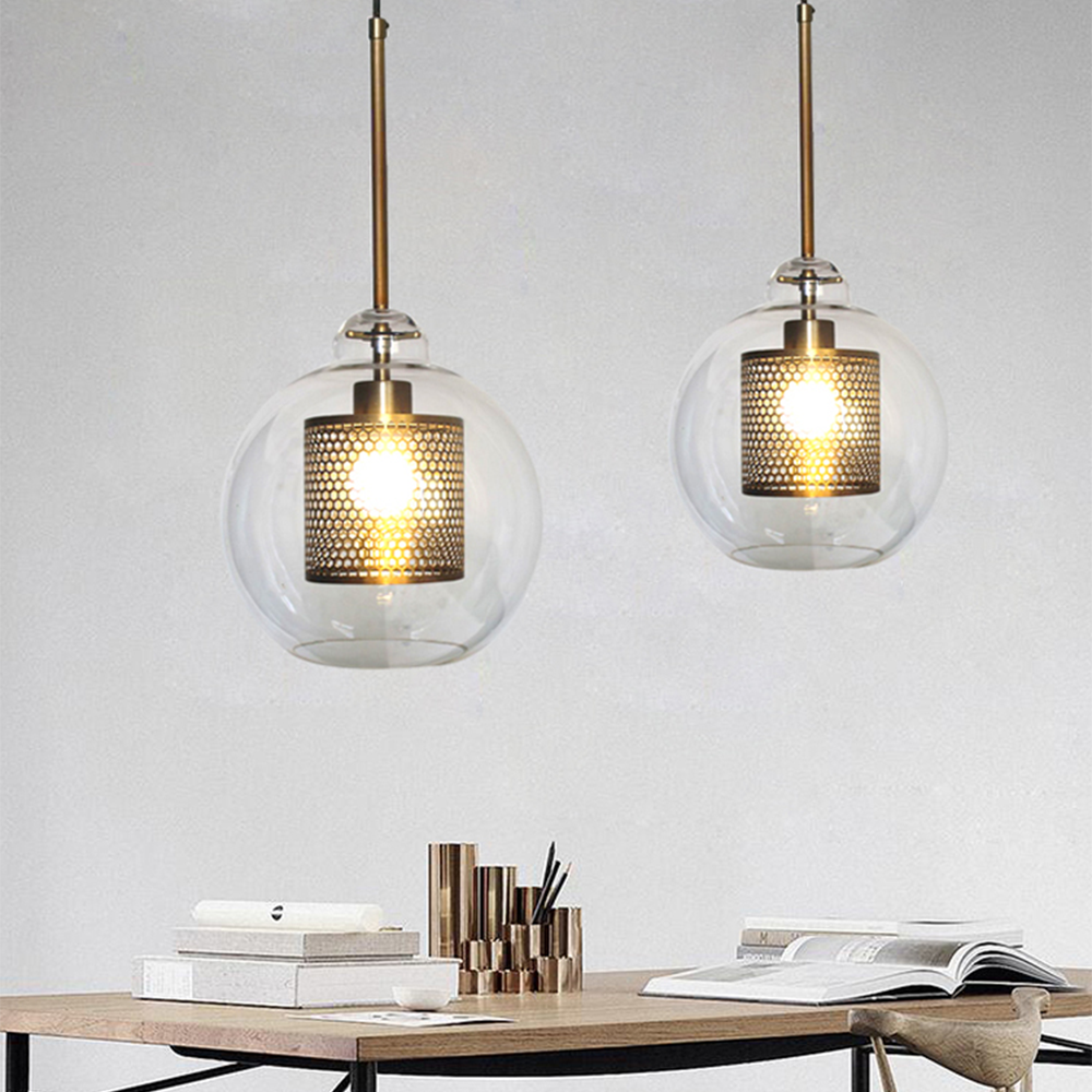 Cylura | Modern Clear Glass And Perforated Inner Lamp Pendant Light