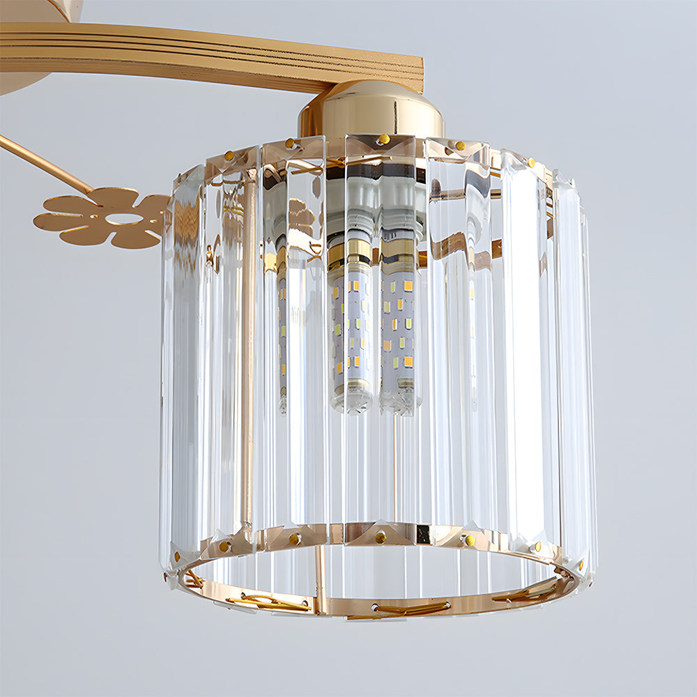 Celestia | Luxury Crystal Cylinder Semi Flush Ceiling Light
