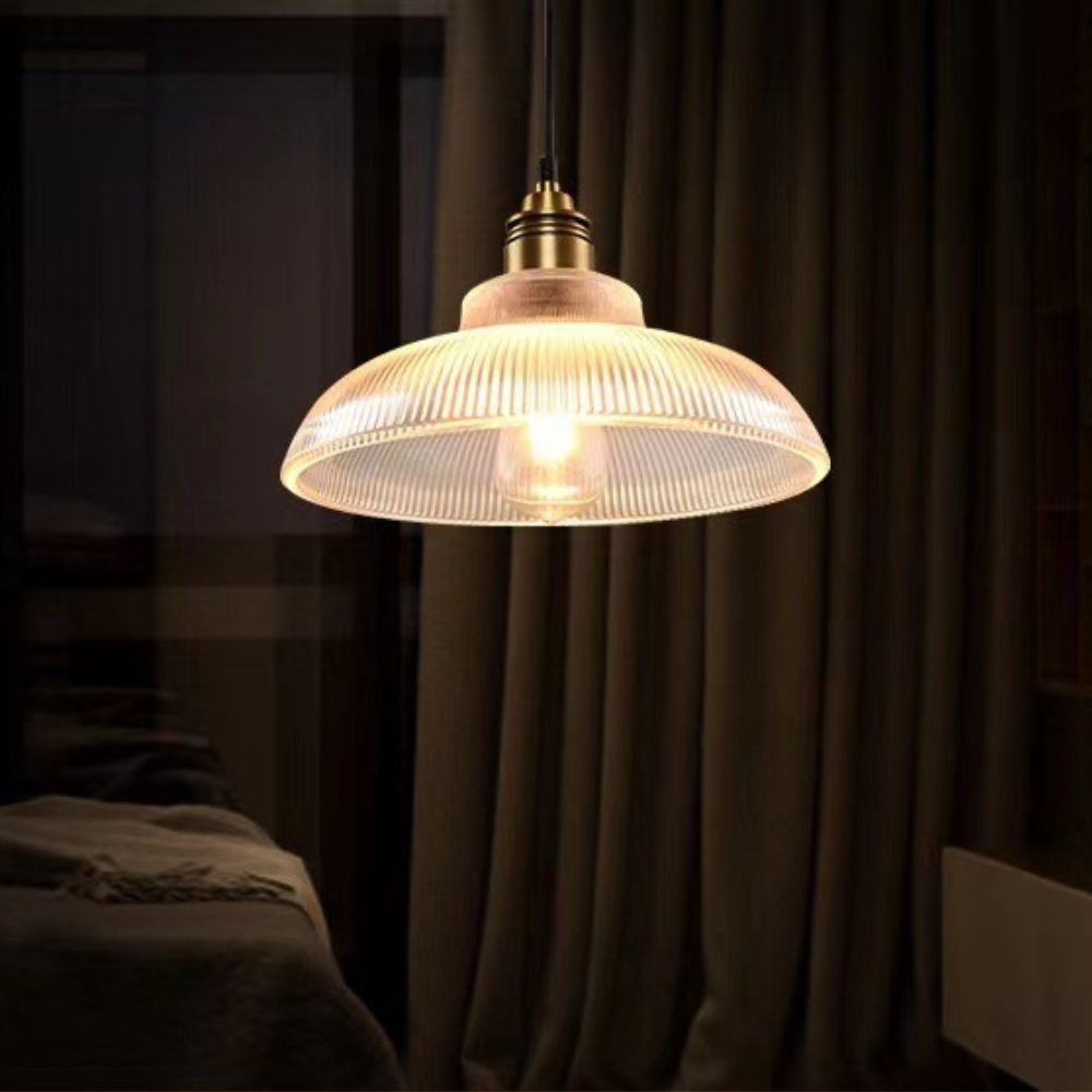 Kalsyr | Industrial Glass Curved Silhouette Dome Pendant Light