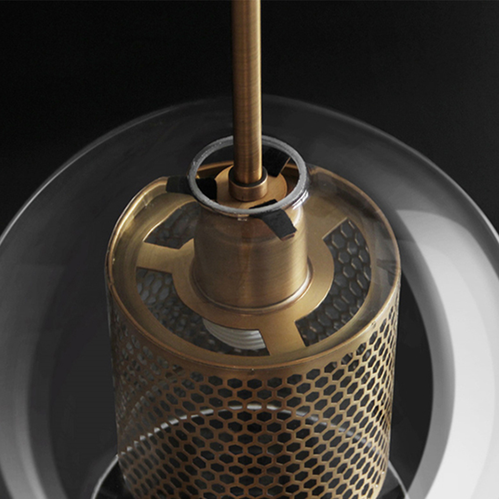 Cylura | Modern Clear Glass And Perforated Inner Lamp Pendant Light