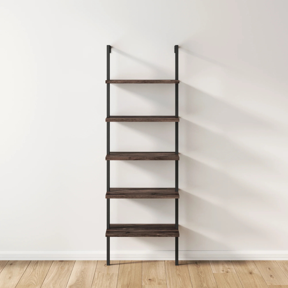 Altus | Wall Mounted Ladder Bookshelf with 5 Shelves
