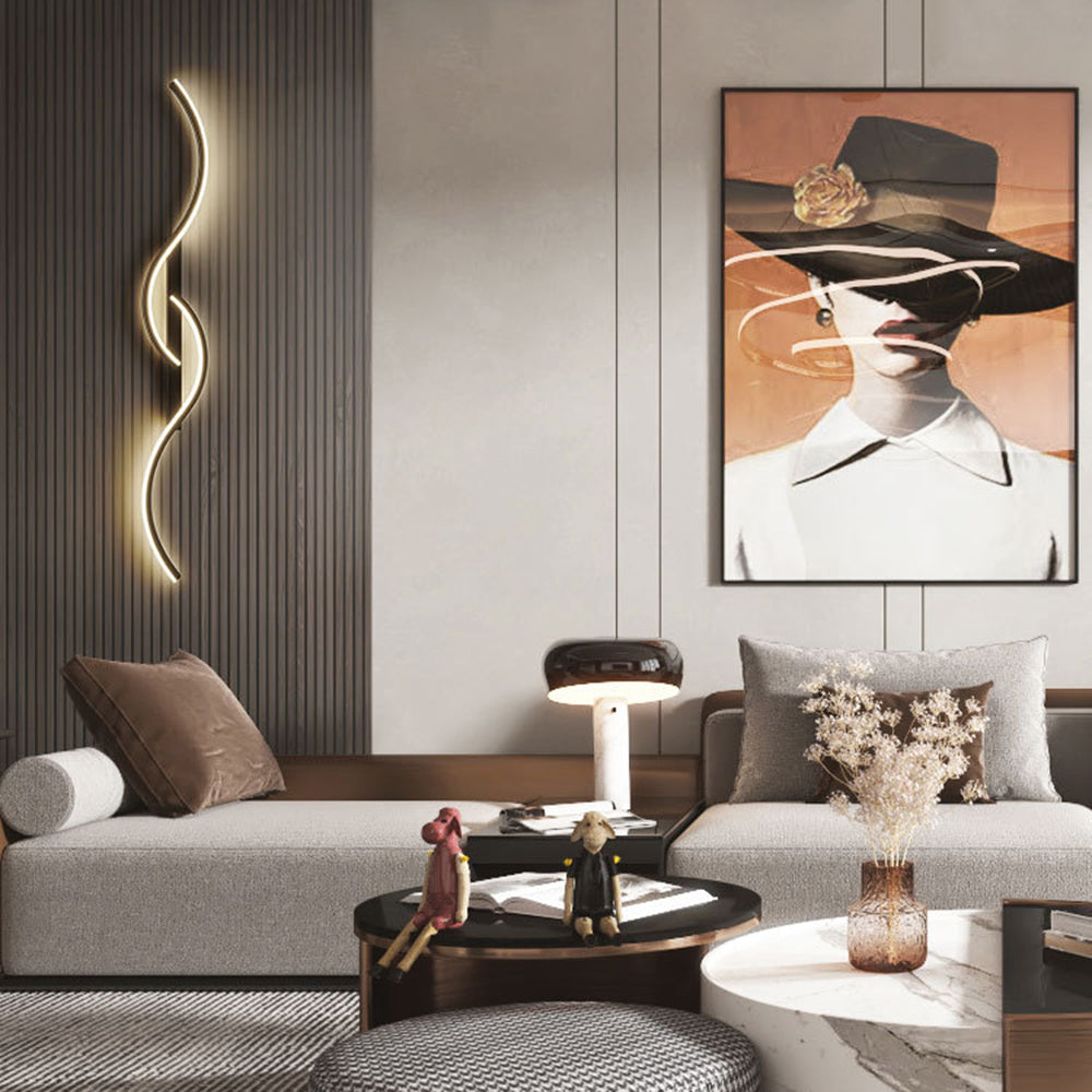 Althun | Modern Sinuous Wave Silhouette Metal Wall Light