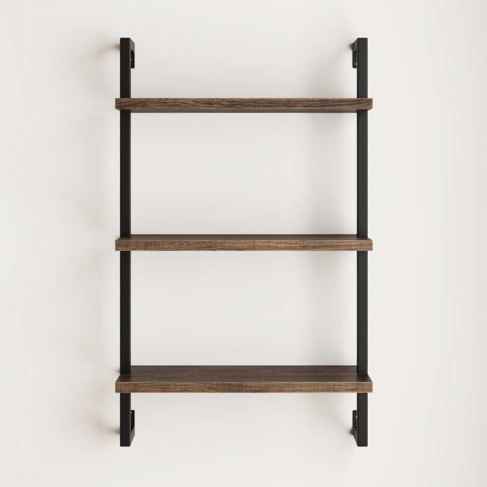 Moda | Wall Anchored Ladder Bookshelf and Storage Rack with 3 Shelves