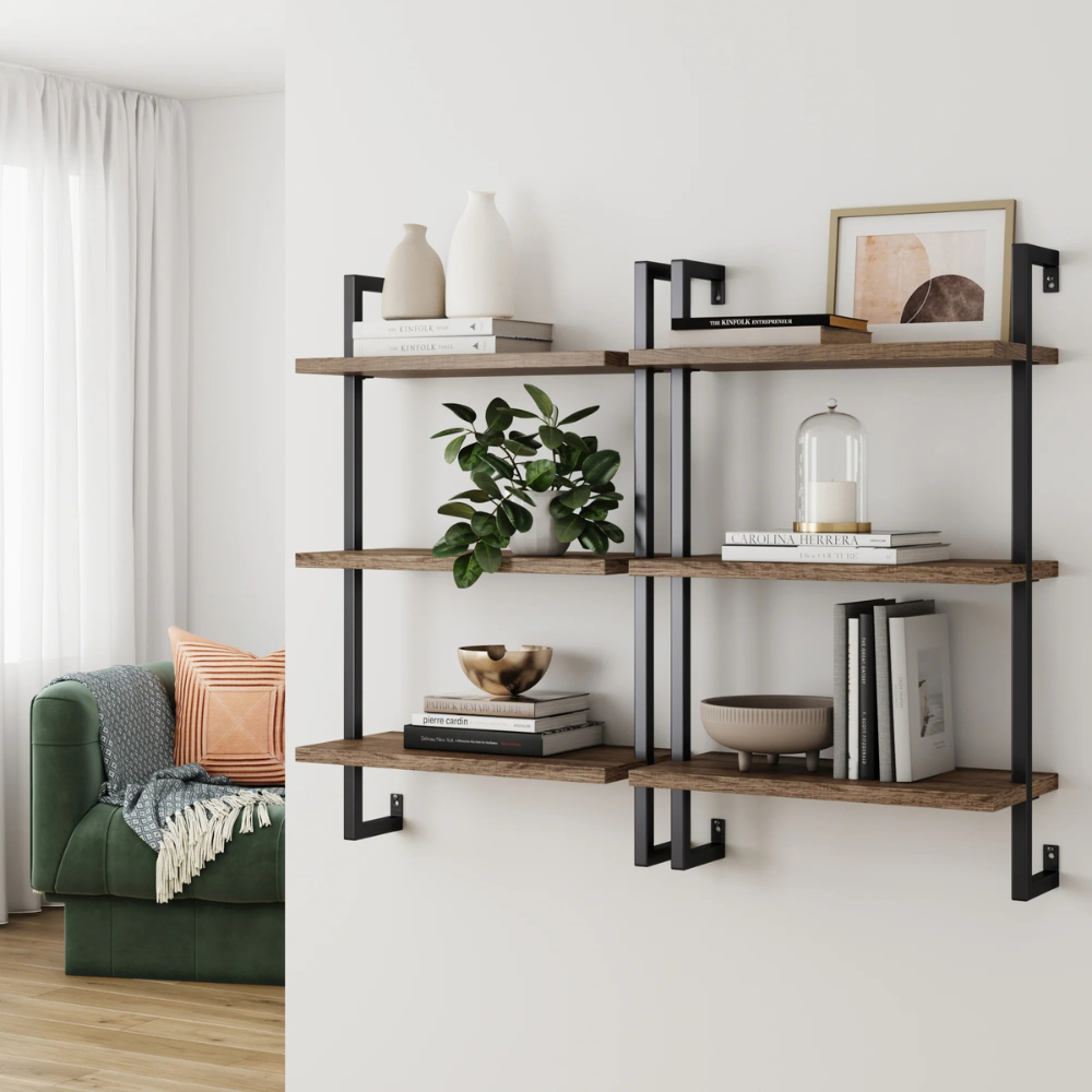 Moda | Wall Anchored Ladder Bookshelf and Storage Rack with 3 Shelves