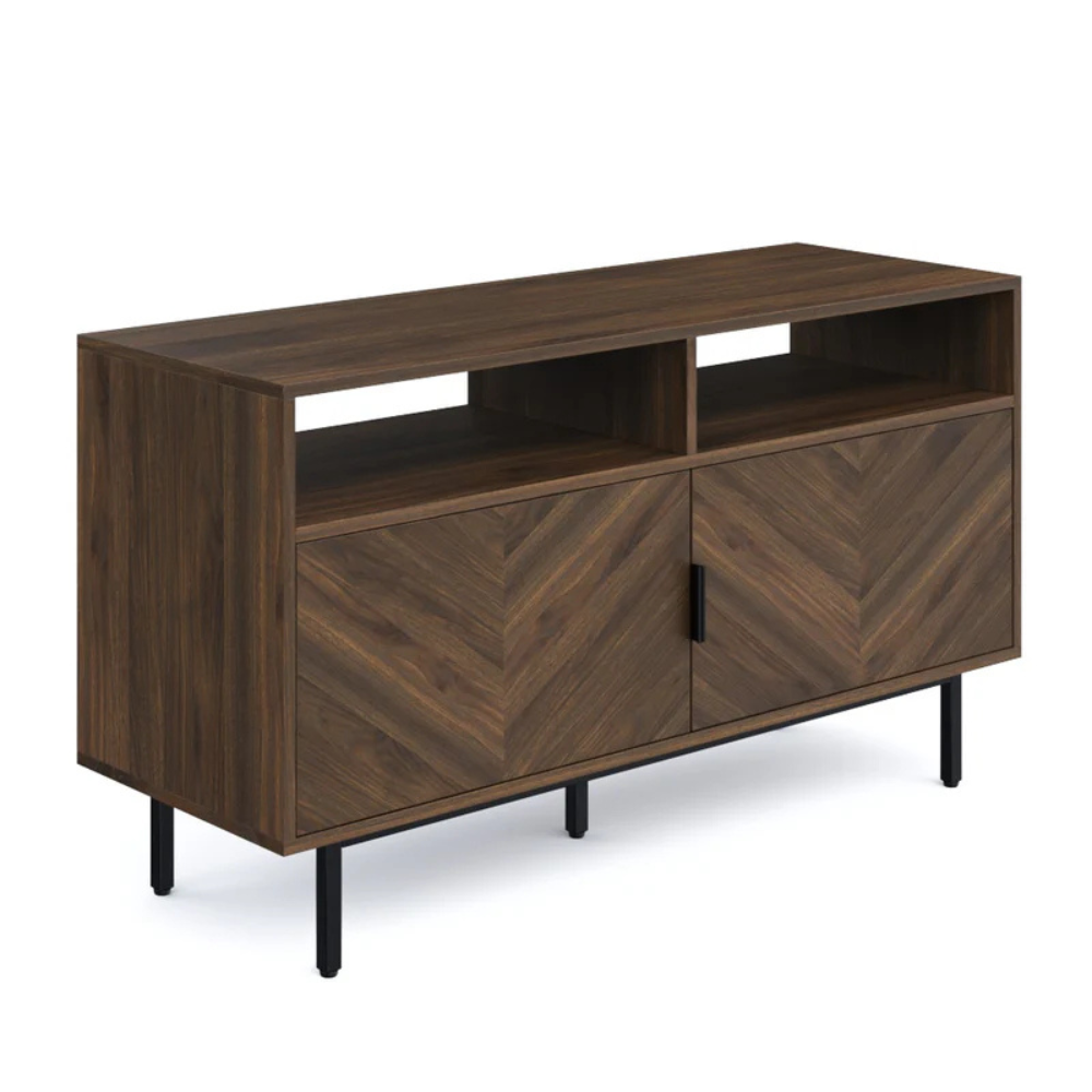 Brix | Modern Media Console And Double Door Storage Cabinet