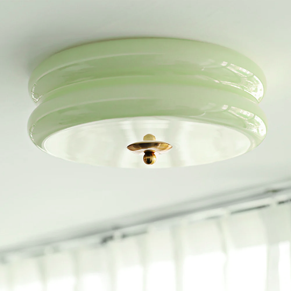 Crema | Vintage Cream Glass Flush Mount Ceiling Light