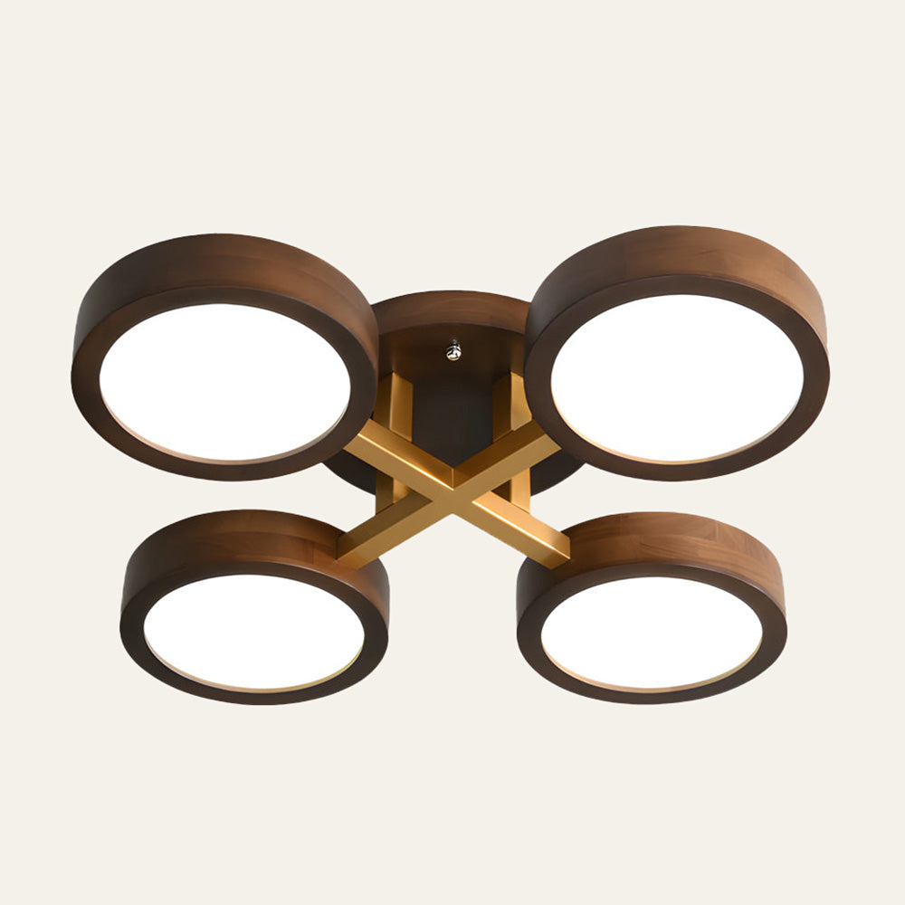 Ligne | Contemporary Geometric Wooden Flush Mount Ceiling Light