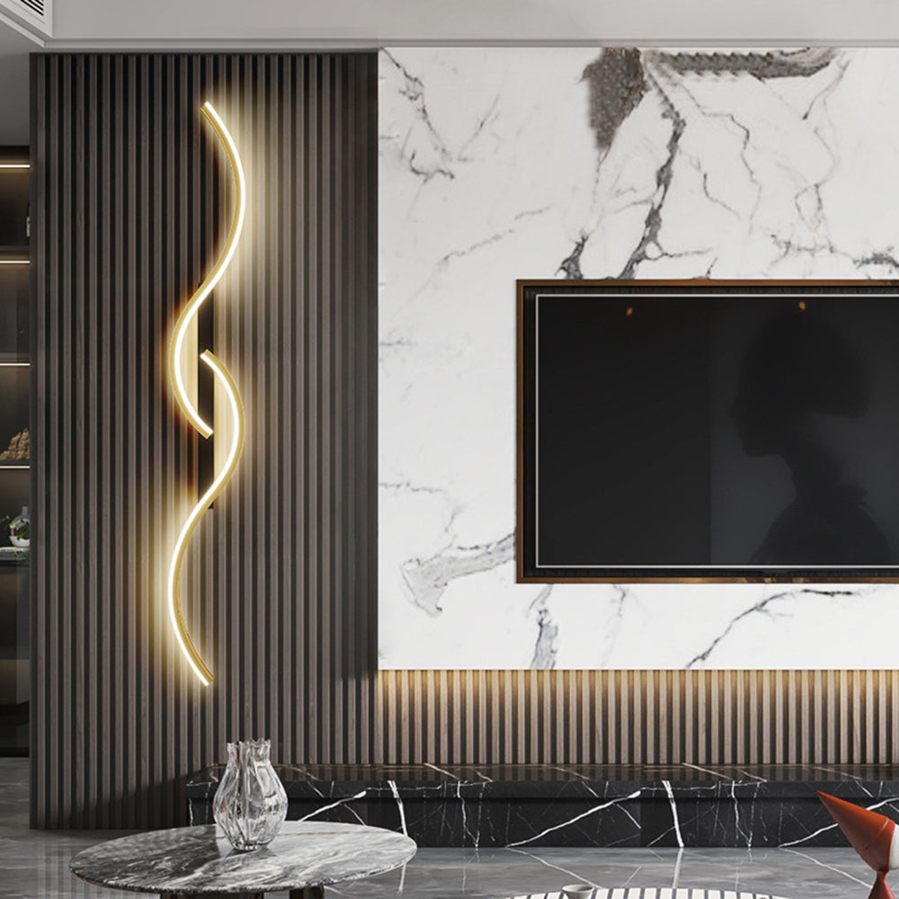 Althun | Modern Sinuous Wave Silhouette Metal Wall Light