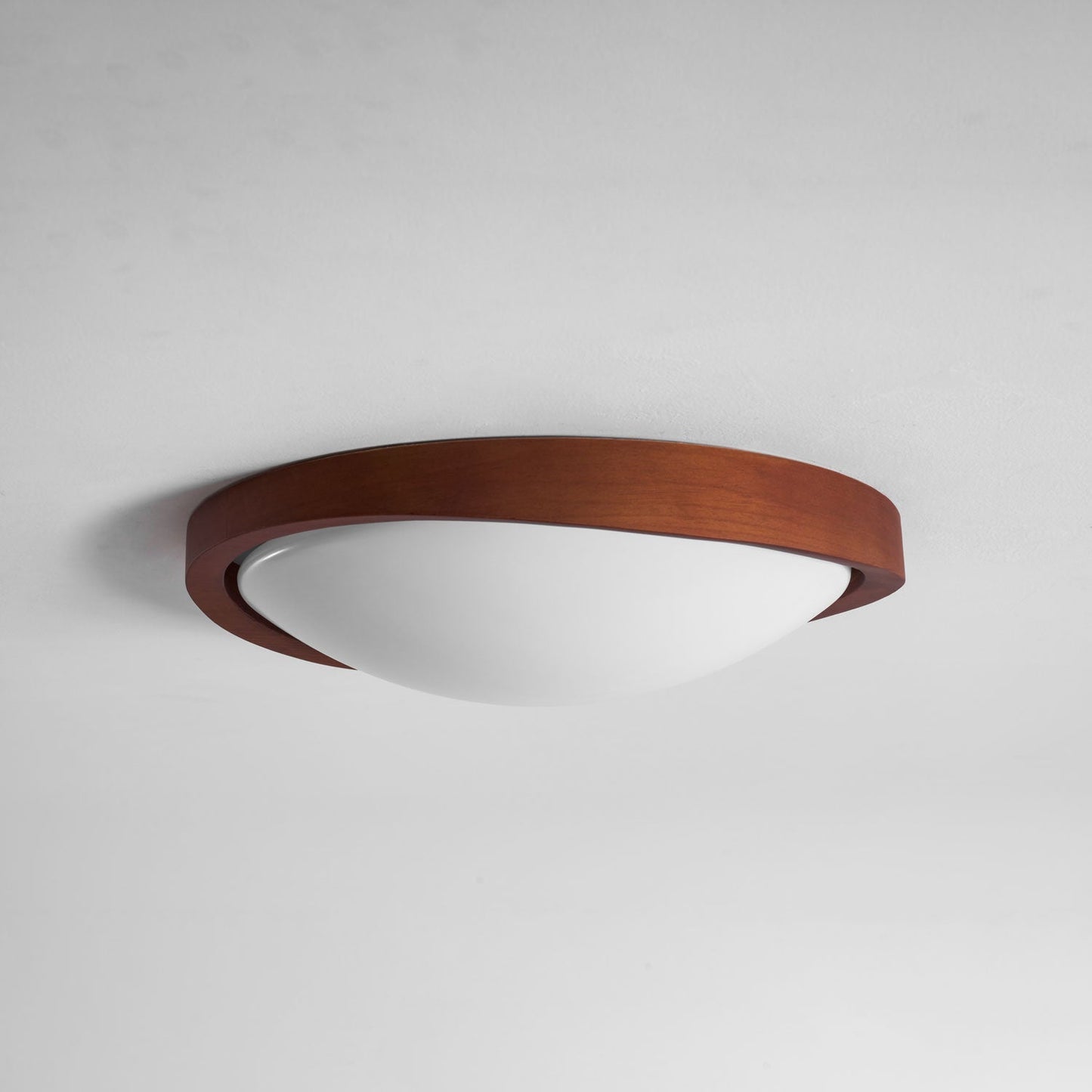 Kaelisyn | Organic Curved Wooden Geometric Silhouette Flush Mount Ceiling Light
