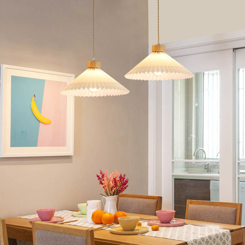 Luvithos | Architectural Cluster Plissé Pleated Timber Pendant Light