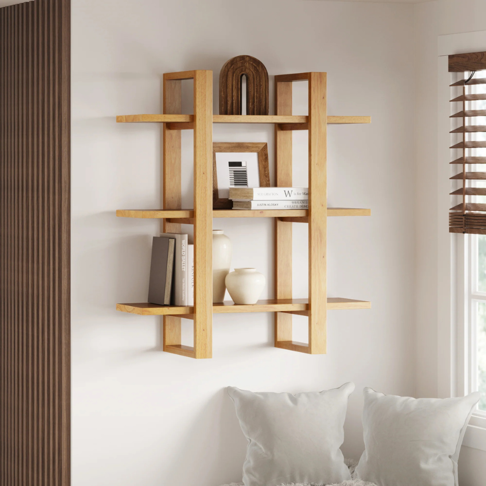Aden | Modular Solid Wood Display Wall Shelf