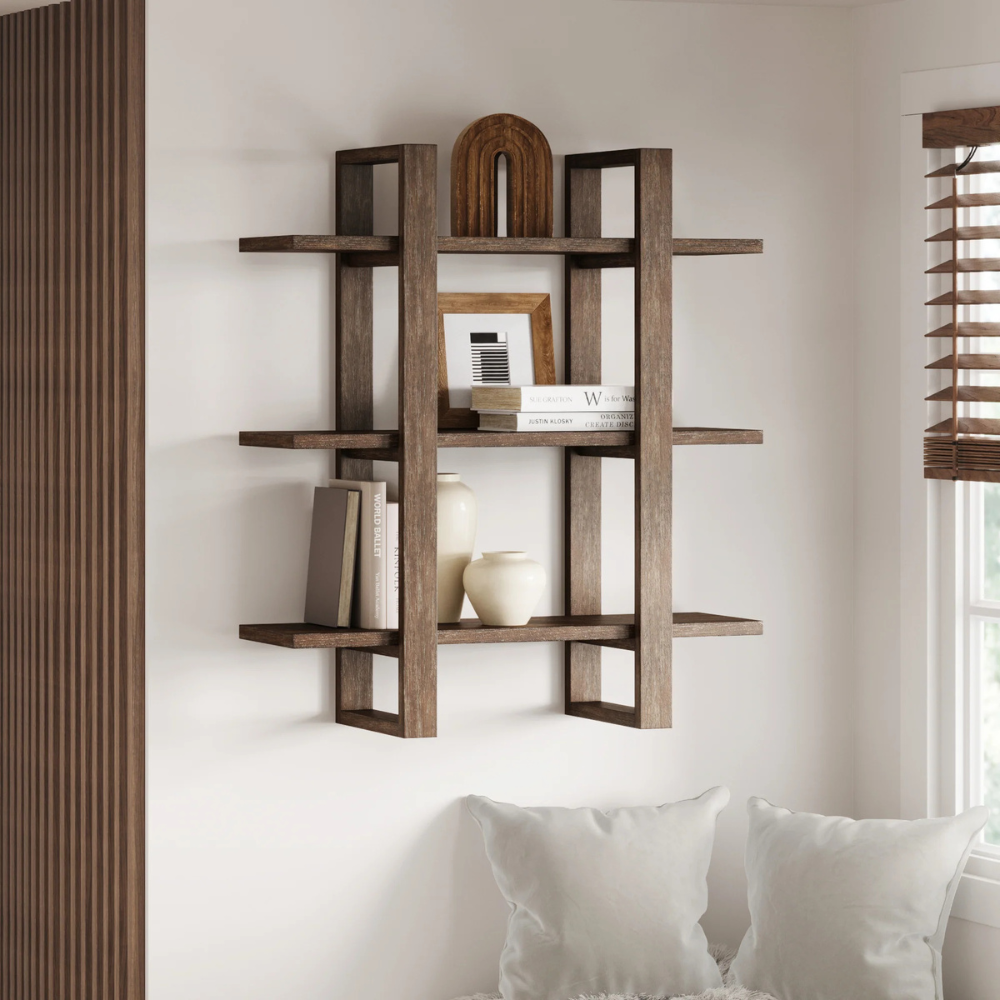 Aden | Modular Solid Wood Display Wall Shelf