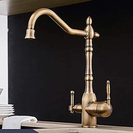 Halvarden | Classic Tall Arched Profile Two Handle Kitchen Sink Mixer Tap