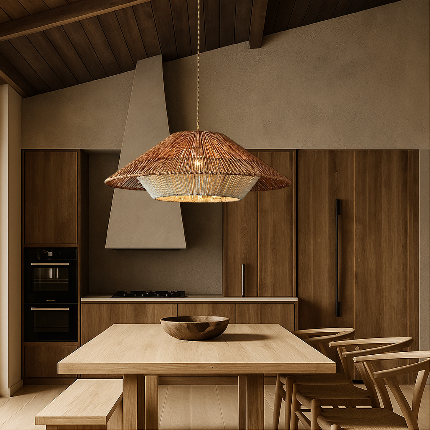 Textura | Rustic Bamboo Woven Dome Pendant Light