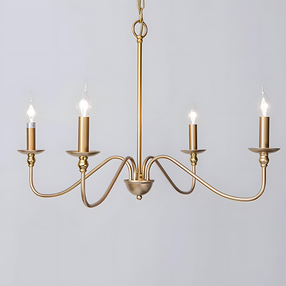 Virona | Contemporary Black Candle Style Curved Arm Chandelier