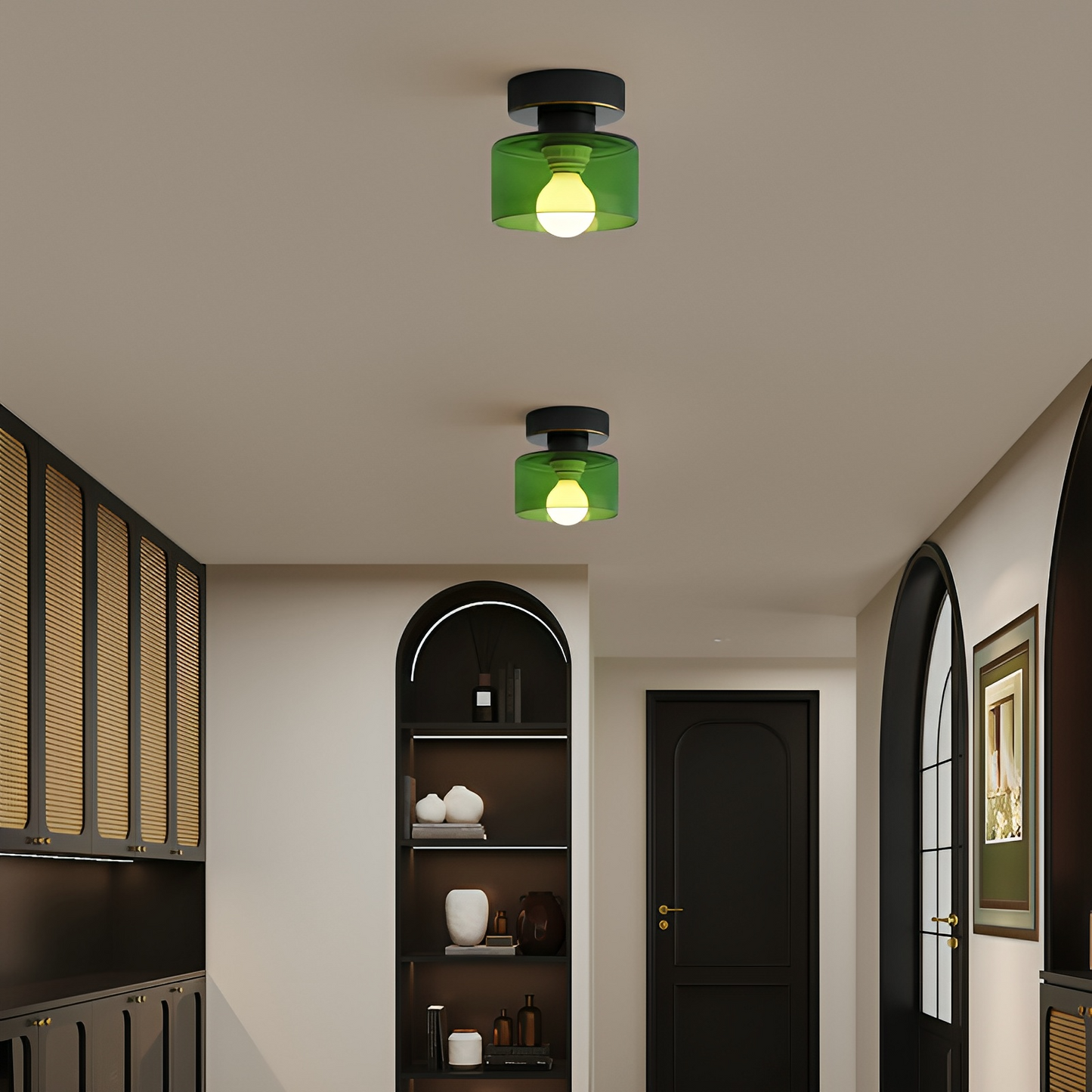 Aurel | Modern Bauhaus Cylindrical Glass Flush Mount Ceiling Light
