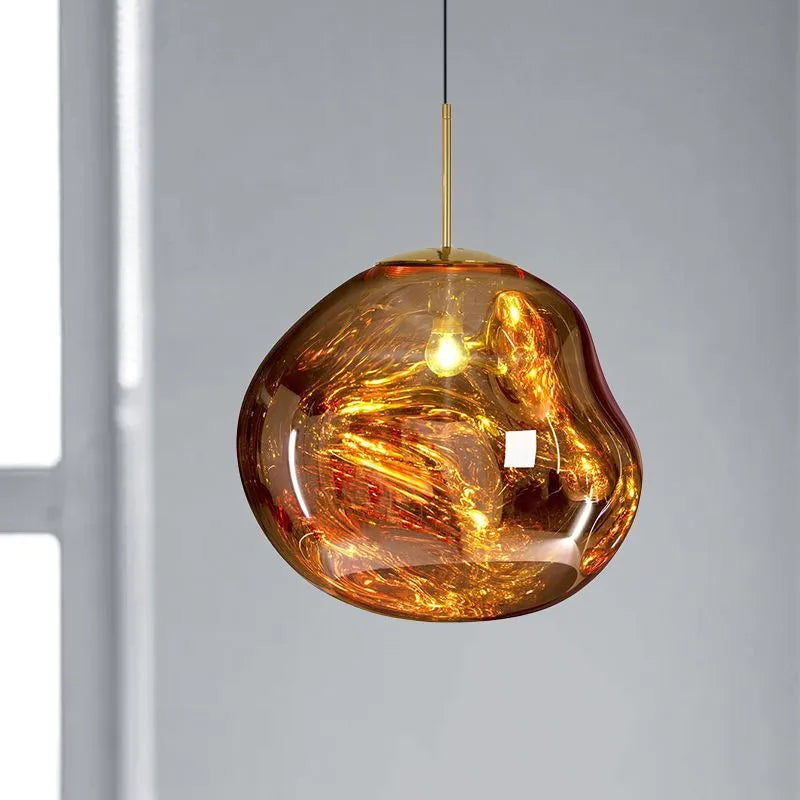 Zora | Modern Abstract Melted Glass Translucent Pendant Light