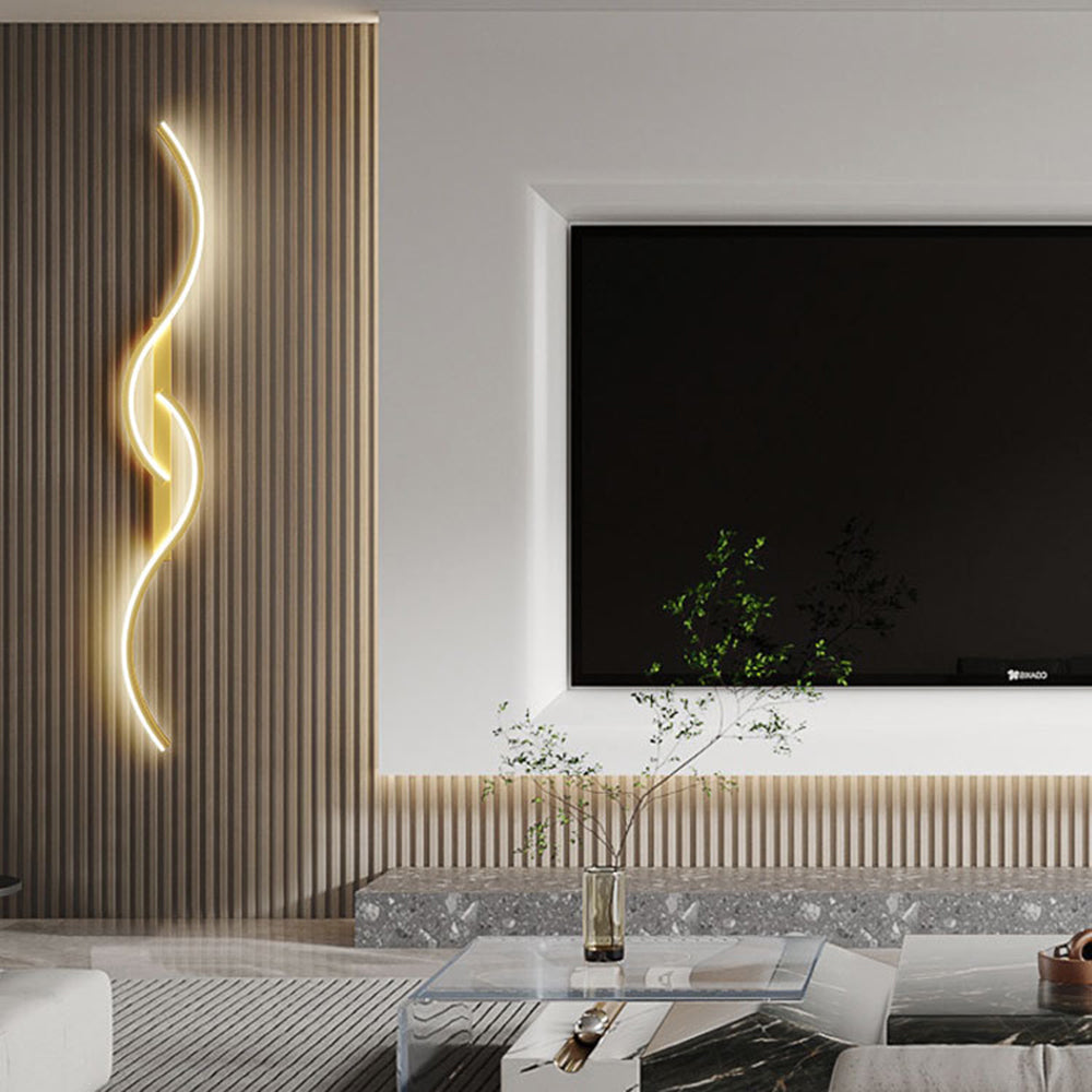 Althun | Modern Sinuous Wave Silhouette Metal Wall Light
