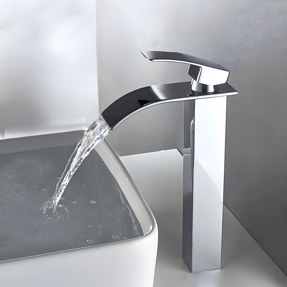 Kestruve | Modern Column Waterfall Spout Bathroom Sink Tap