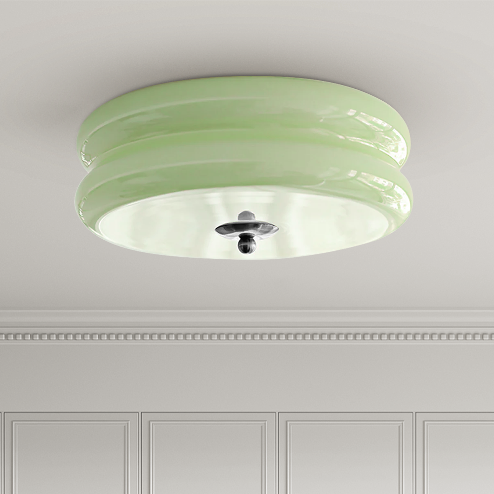 Crema | Vintage Cream Glass Flush Mount Ceiling Light