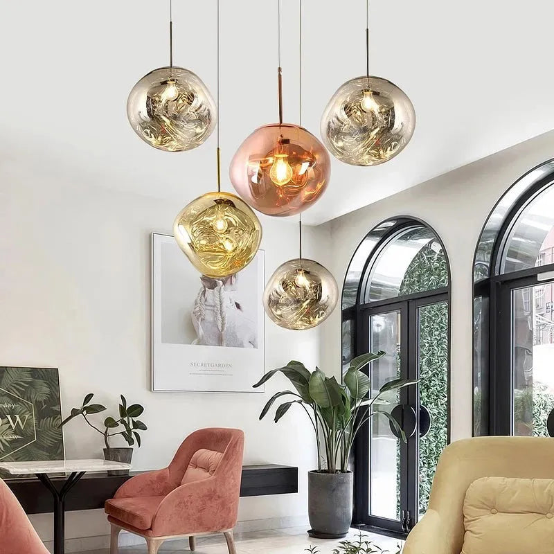 Zora | Modern Abstract Melted Glass Translucent Pendant Light