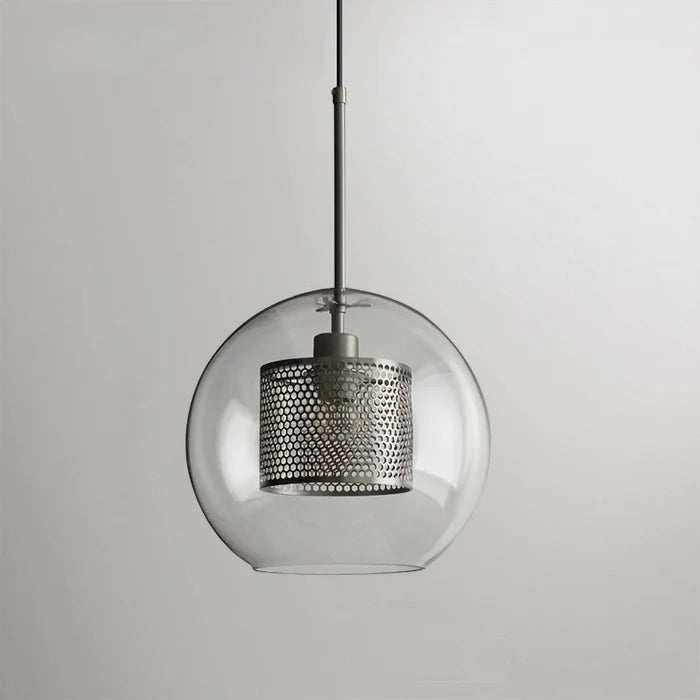 Cylura | Modern Clear Glass And Perforated Inner Lamp Pendant Light