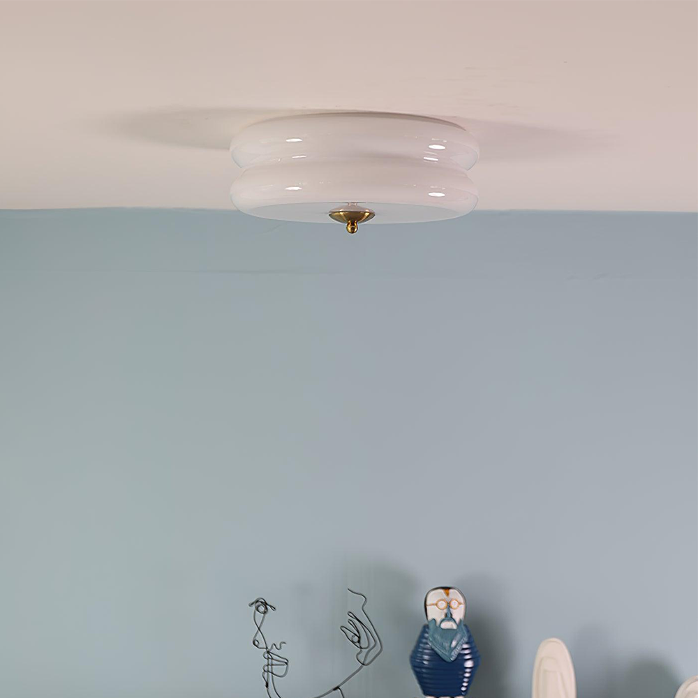 Crema | Vintage Cream Glass Flush Mount Ceiling Light