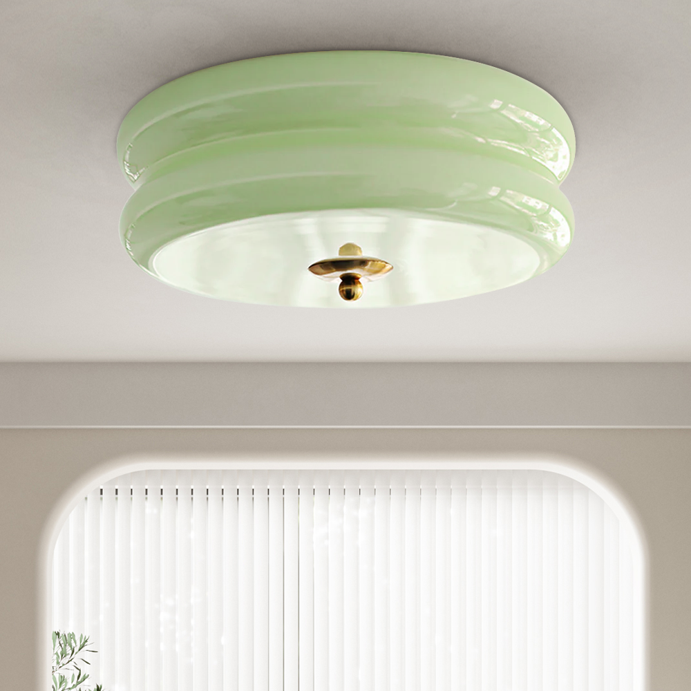 Crema | Vintage Cream Glass Flush Mount Ceiling Light